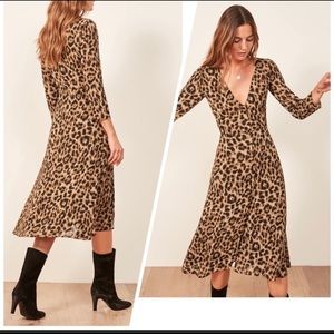Reformation Alma midi Dress leopard print